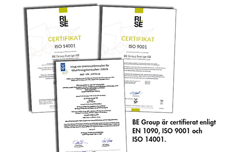 BE Groups certifieringar
